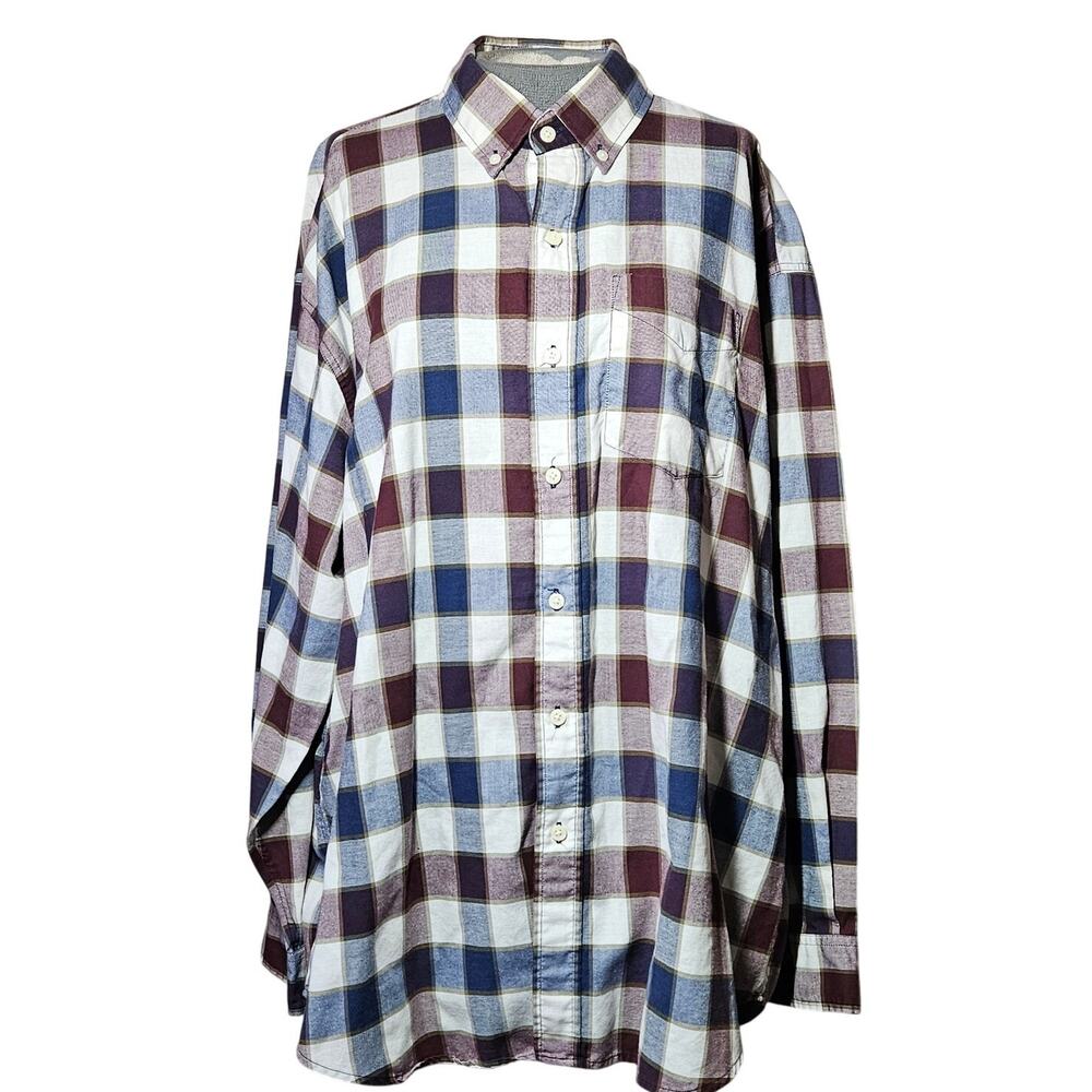 Cotton Plaid Button Down Shirt Size XL